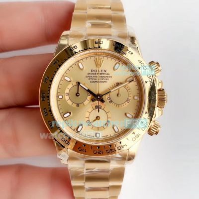 Noob Factory V8 Swiss 4130 Replica Rolex Cosmograph Daytona Yellow Gold Watch